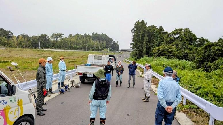 作業当日の打合せ風景